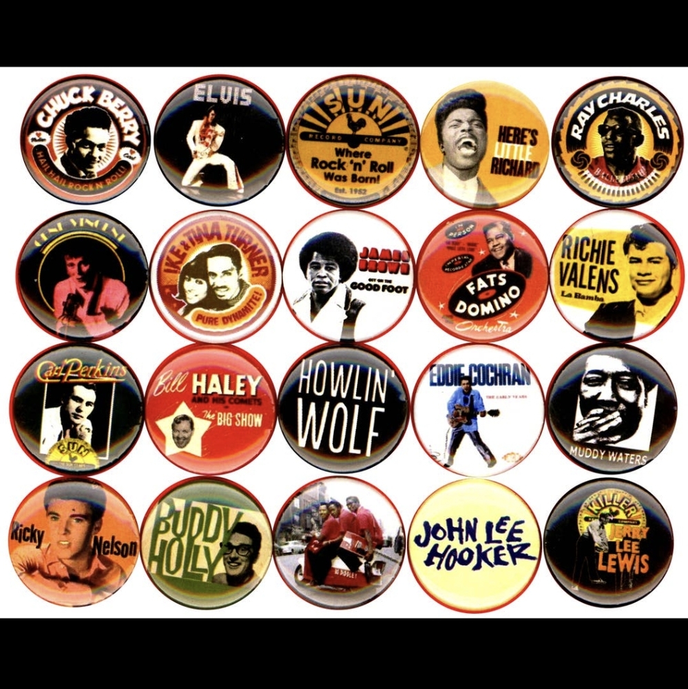 Rock and roll bands set of 20! 1 inch size buttons pins badges